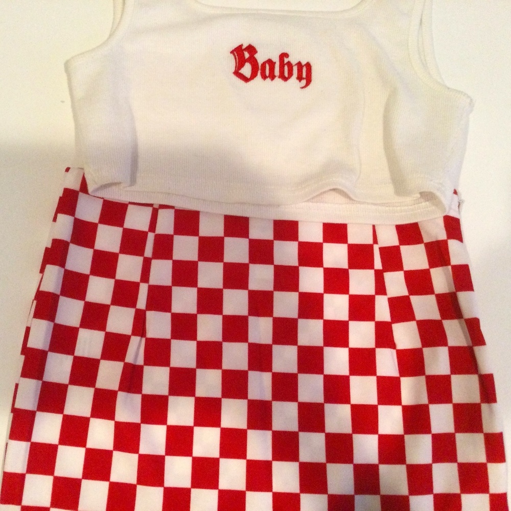 two piece skirt and crop top